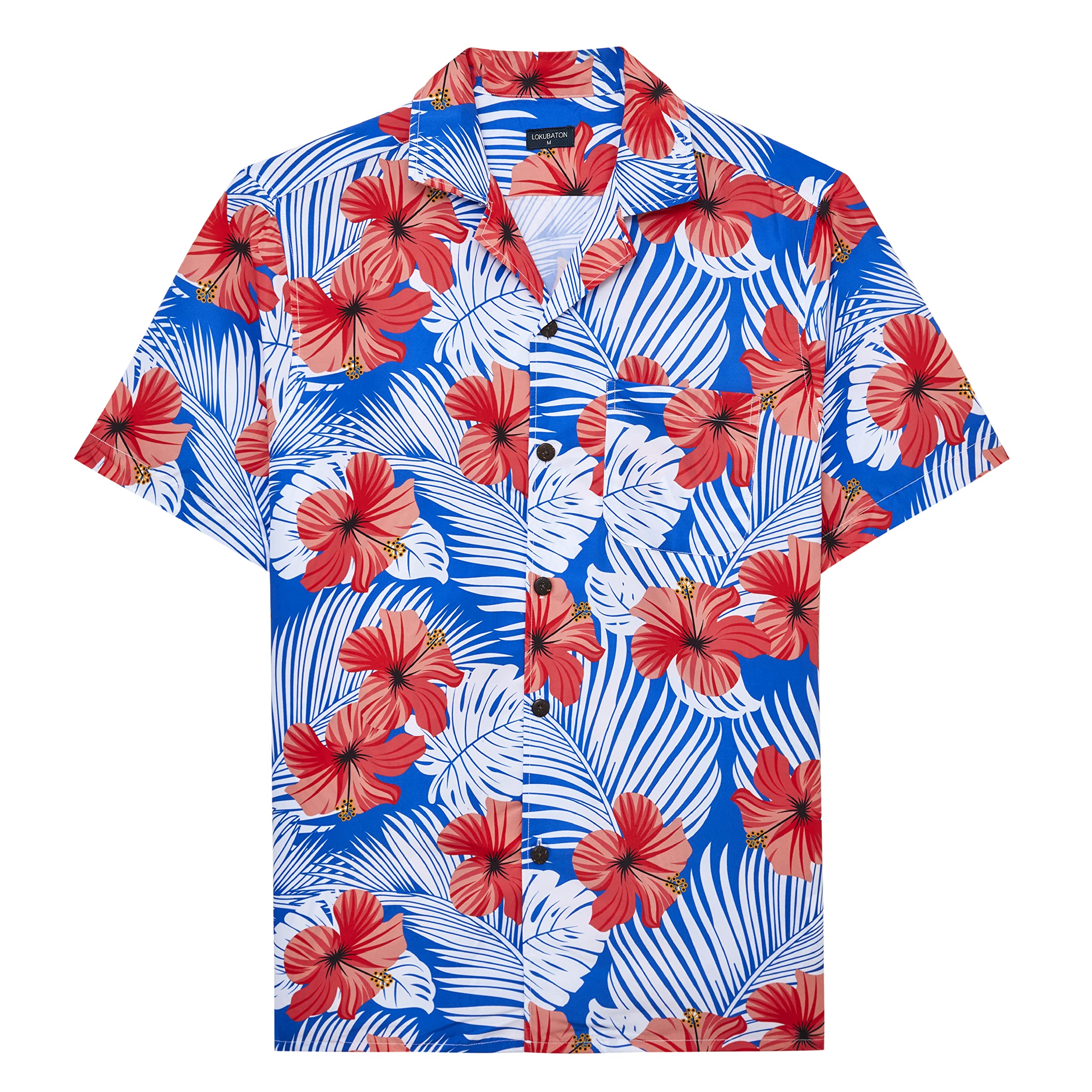 Stylish Rayon Men's Hawaiian Shirts | Breathable Short Sleeve Aloha Shirts with Front Pocket | Perfect for Beach Vacations, Summer Parties & Tropical Getaways