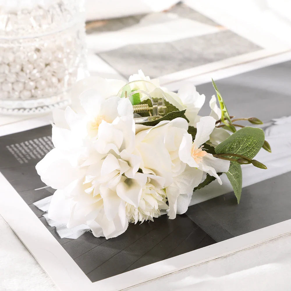 Haimeikang Large Flower Hair Clips for Women - Thick Hair Barrettes, Crab Claw Hairpins, Summer Fashion Hair Accessories for Weddings, Parties, and Everyday Wear