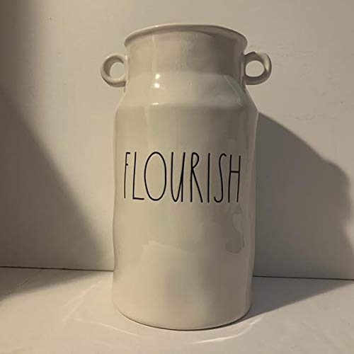 Rae Dunn FLOURISH Large Ceramic Vase - 9.5