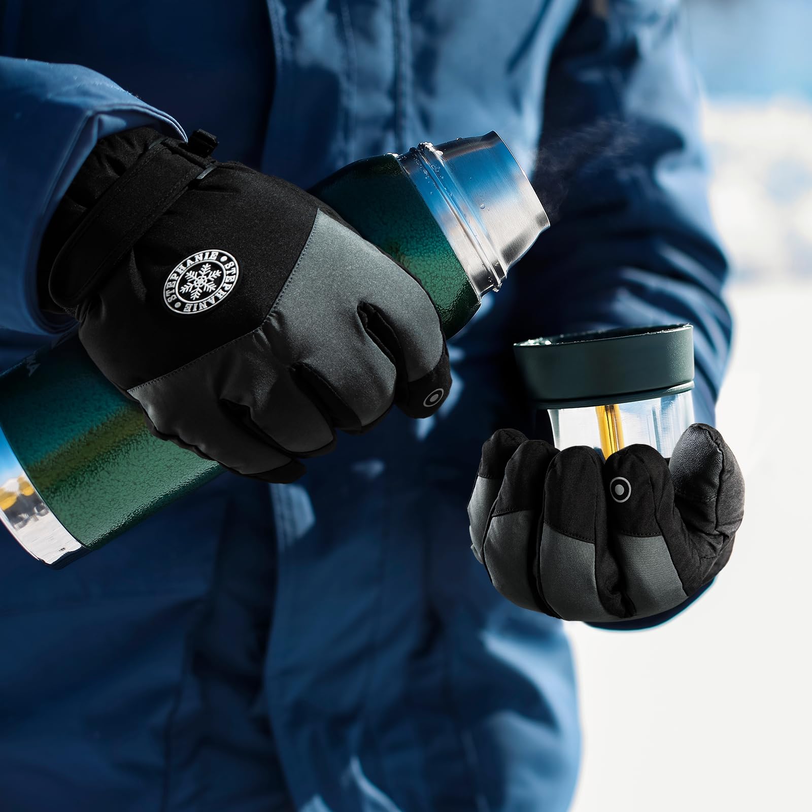 DOFOWORK Waterproof Ski Gloves for Men & Women - Thermal Winter Snowboard Gloves with Breathable Technology for Extreme Cold Weather - Perfect for Skiing, Snowboarding & Outdoor Winter Activities