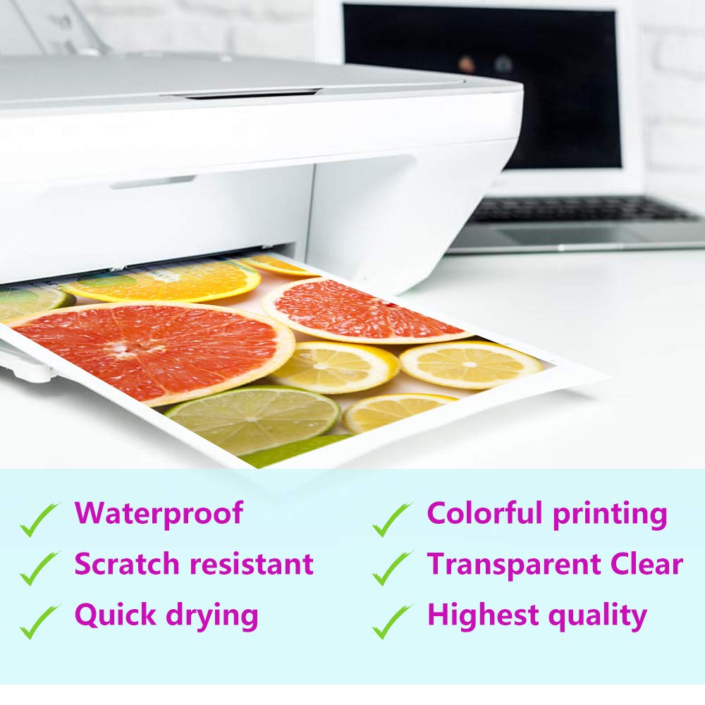 Premium Clear Sticker Paper for Inkjet Printers - 15 Sheets (8.5
