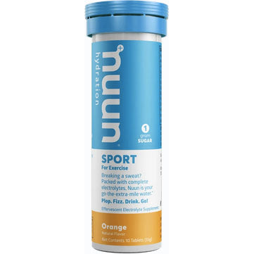 NUUN Sport Hydration Tablets - Orange Flavor | Electrolyte Drink Mix for Runners, Cyclists & Athletes | Perfect for Workouts, Hiking & Outdoor Activities