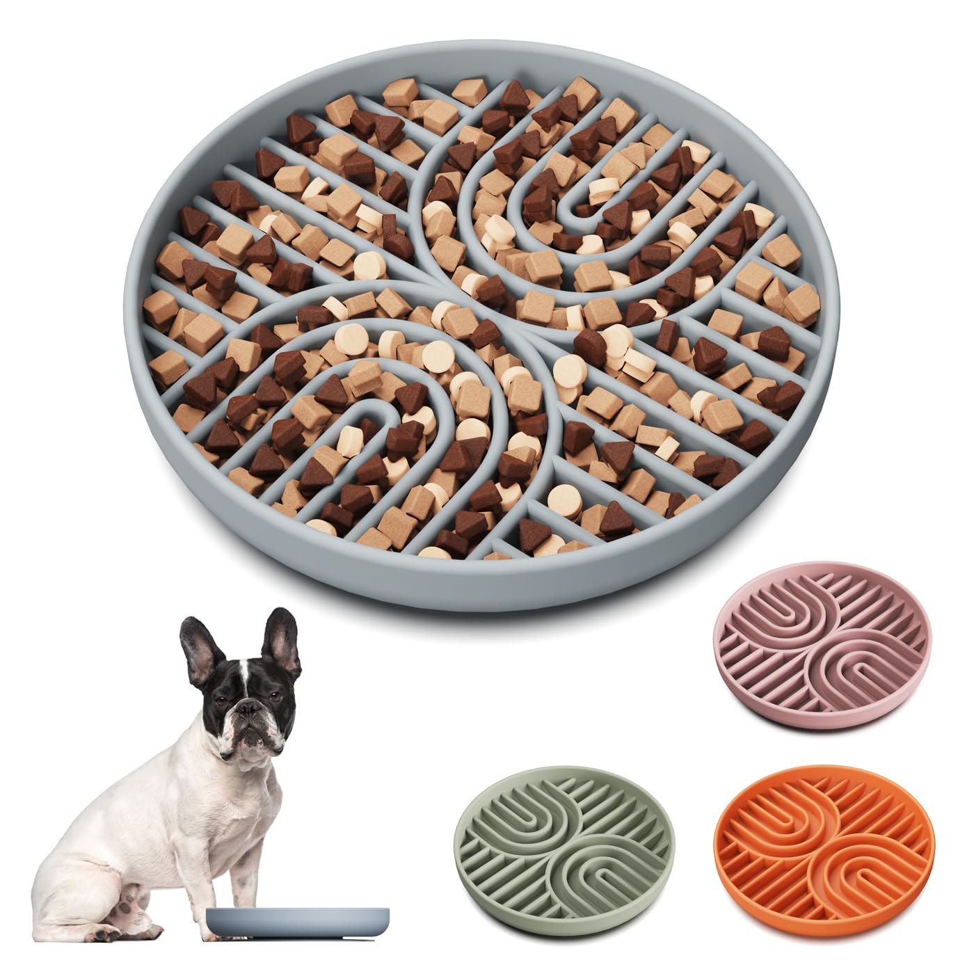 Slow Feeder Dog Bowls - Non-Slip Silicone Puzzle Bowl for Dogs & Puppies | Reduce Anxiety & Bloat | Dishwasher Safe for All Breeds | Perfect for Fast Eaters, Mealtime Enrichment & Training