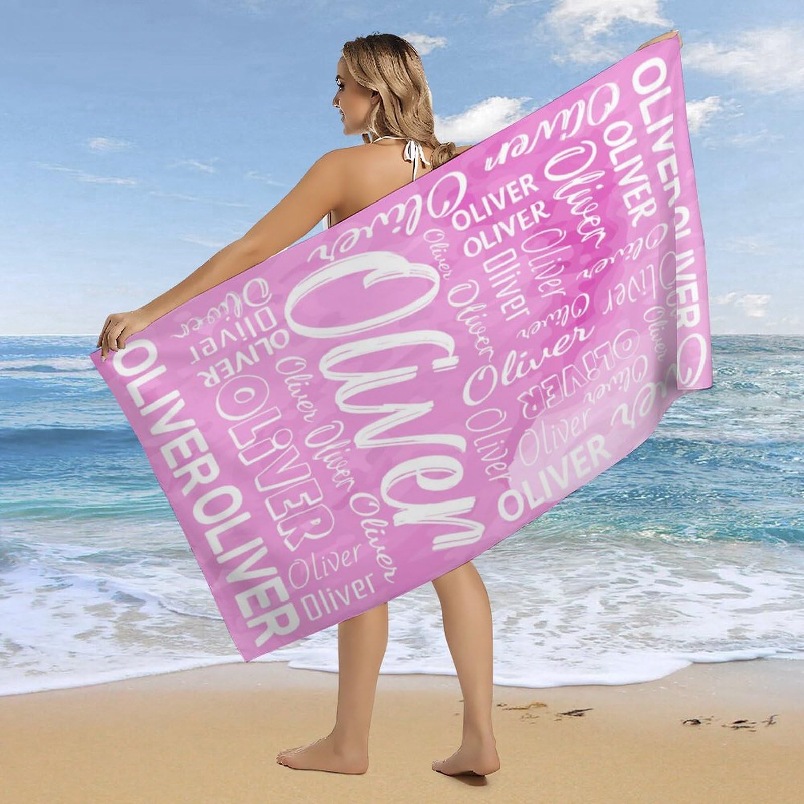 Custom Personalized Beach Towels for Kids & Adults - Microfiber Travel Towels with Name, Perfect for Pool, Beach, Vacation, and Outdoor Adventures