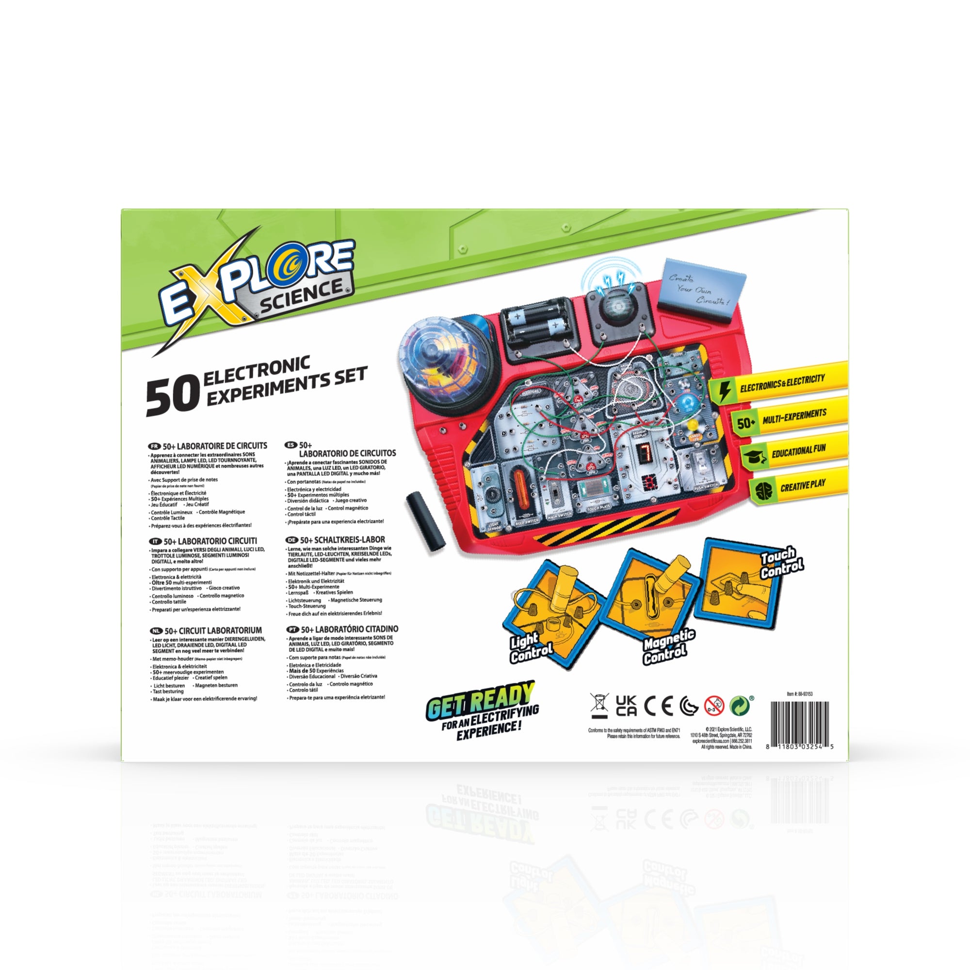 Explore Science 50 Electronic Experiment Set for Kids - STEM Learning Kit with Circuits, Lights & Sounds - Perfect for Home, Classroom & Science Fair Projects
