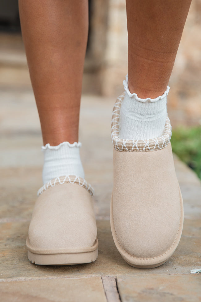 Sydney Light Beige Short Slip On Booties for Women - Comfortable Ankle Boots with Soft Sole | Perfect for Casual Outfits, Work & Date Nights