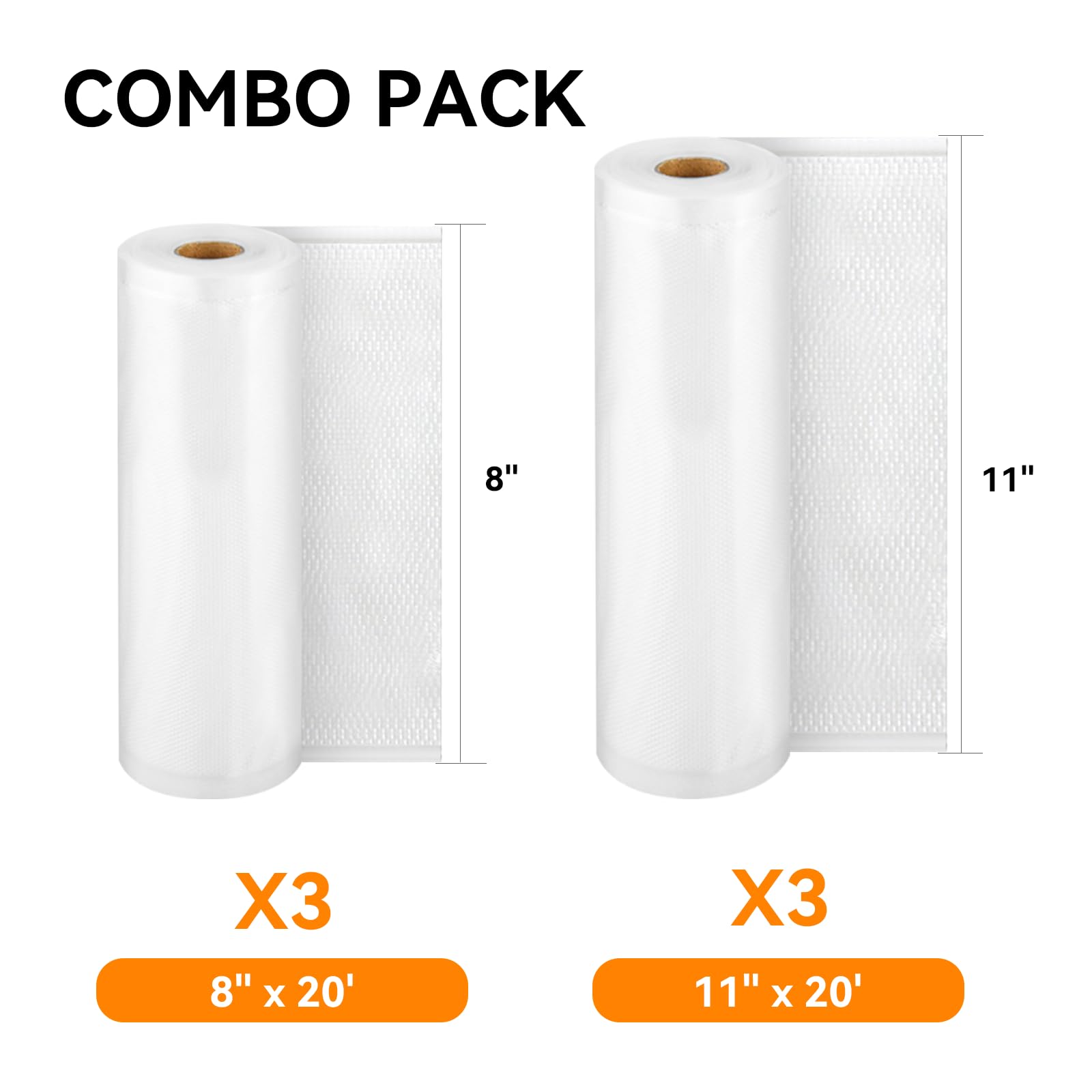 2024 New Vacuum Sealer Rolls - 6 Pack (8