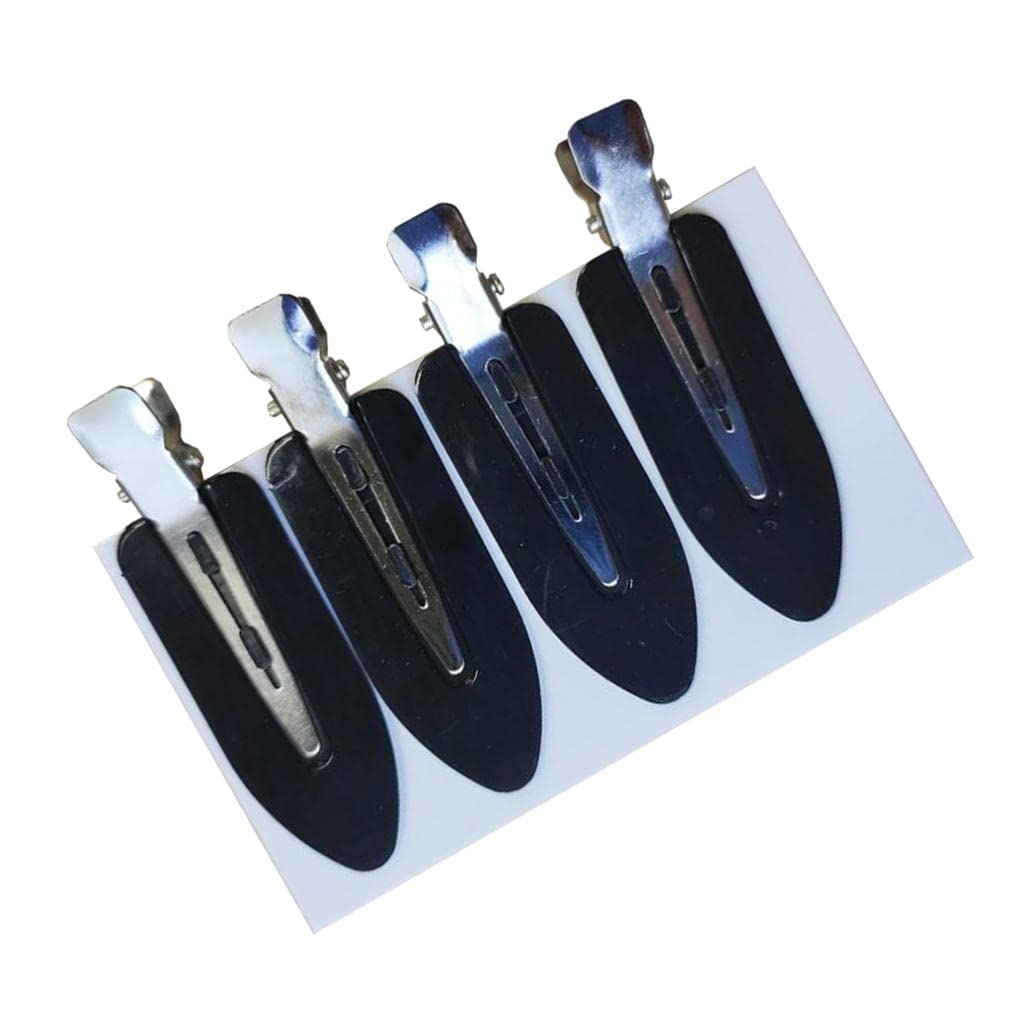 GAH 4Pcs No Bend Seamless Curl Pin Hair Clips - Strong Hold Hair Clamps for Makeup & Hairstyling - Black Leaf Design - Perfect for Curling, Styling & Securing Hair at Home or Salon