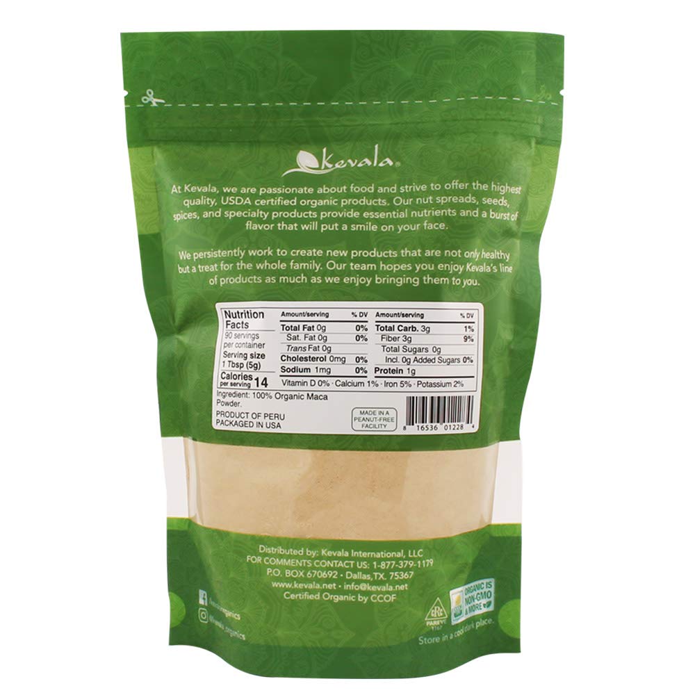 Organic Maca Root Powder 1 lb (16 oz) - Raw, Gluten Free, Vegan, Kosher - Energy Booster for Smoothies, Baking & Natural Wellness