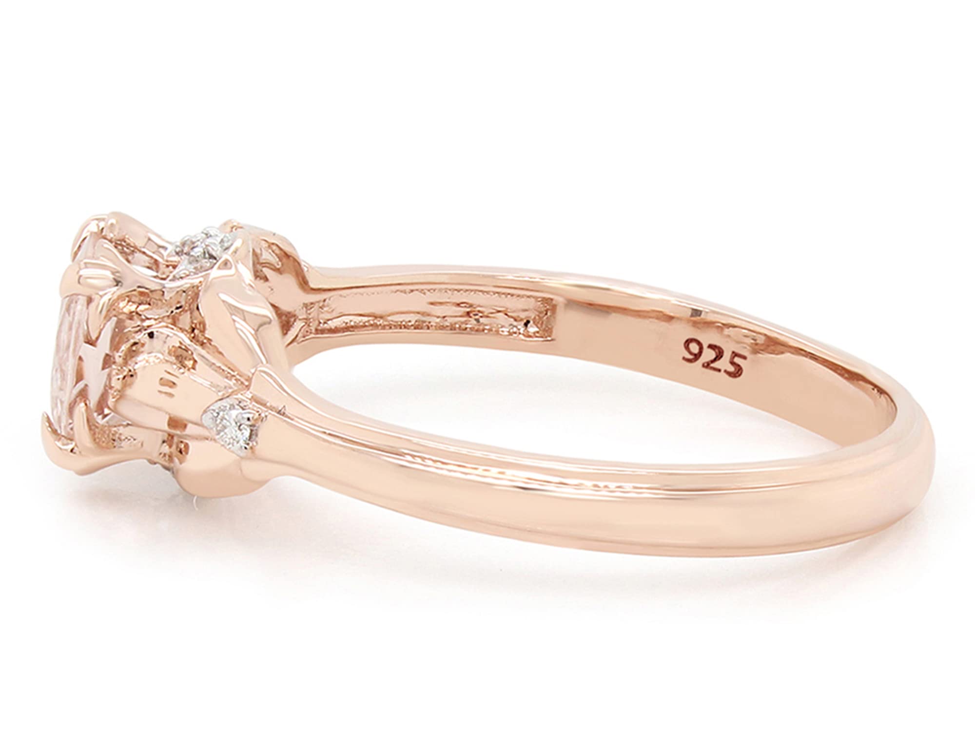 6MM Round Morganite & Diamond Sterling Silver Ring | Blush Petal Collection | Engagement, Promise, Anniversary & Wedding Ring | Valentine's Day Gift for Women | Perfect for Proposals, Date Nights & Special Occasions