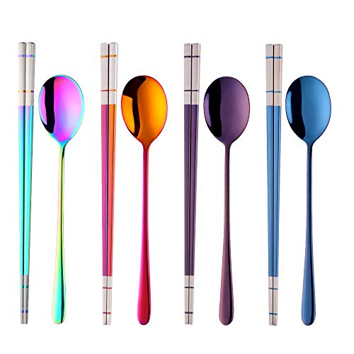 4 color B-square chopstick and spoon