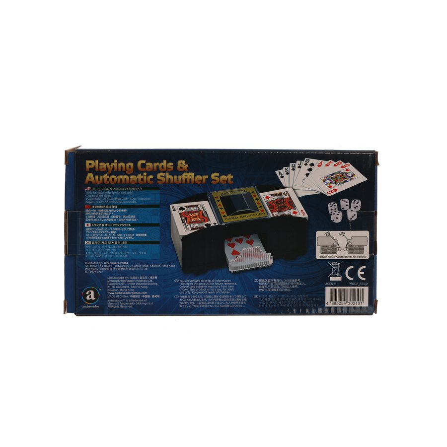 AMBASSADOR ProPoker Automatic Card Shuffler & Classic Casino Game Set - Perfect for Poker Nights, Blackjack, and Home Casino Entertainment