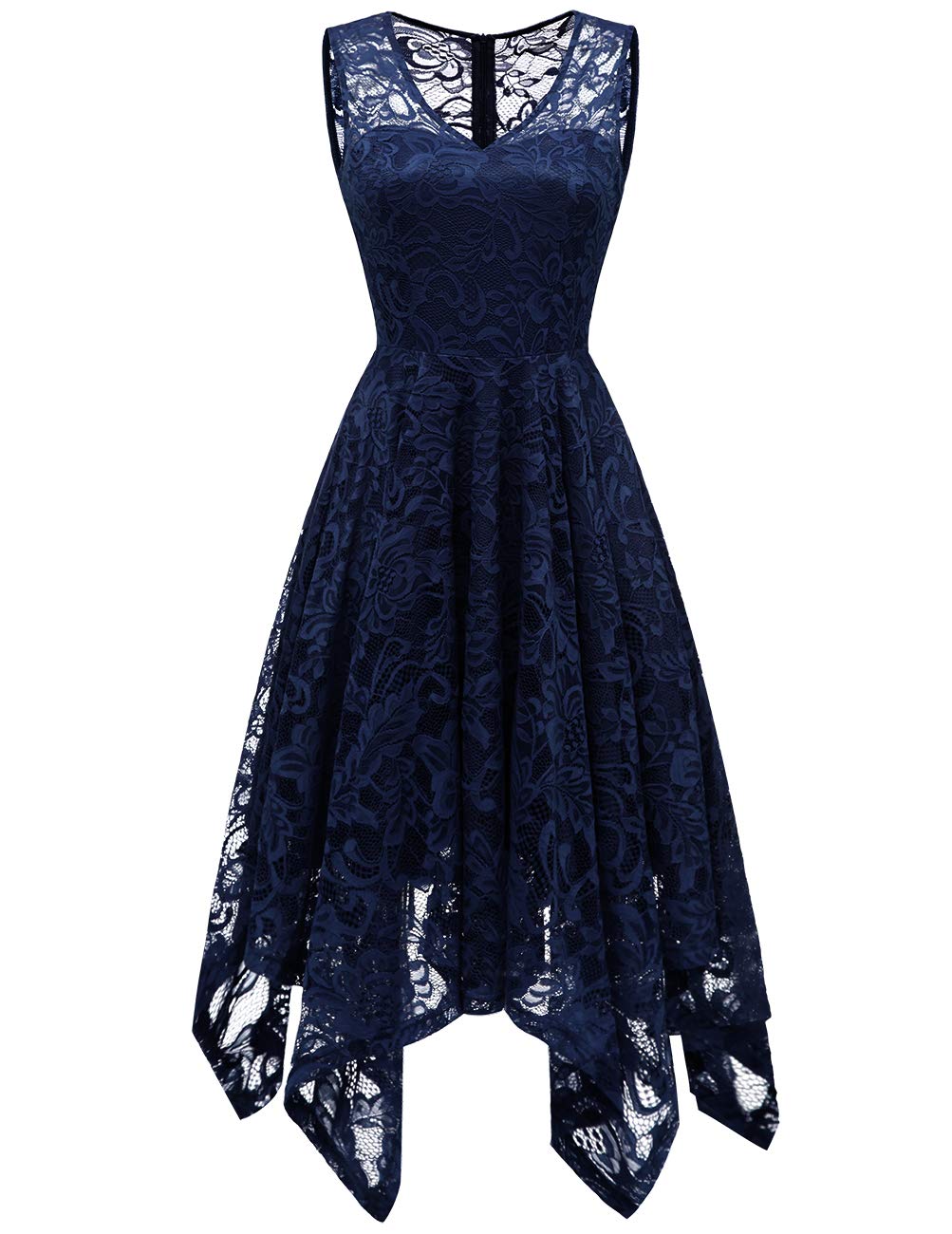 Meetjen Women's Cocktail Party Dress 2025 - Elegant Handkerchief Hem Lace Formal Gown for Wedding Guest, Bridesmaid & Prom | Perfect for Evening Galas, Cocktail Receptions & Special Occasions