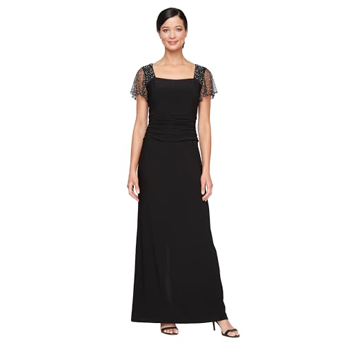 Black Short Beaded Sleeve