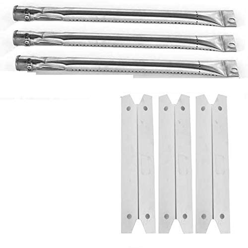 Charmglow 810-7600-S 3-Burner Gas Grill Replacement Kit - Stainless Steel Burners & Heat Plates for Outdoor BBQ, Camping, Backyard Cooking
