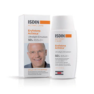 ISDIN Eryfotona Actinica Ultralight Emulsion SPF 50+ | Sunscreen for Face & Body | Daily UV Protection for Outdoor Activities & Beach Days