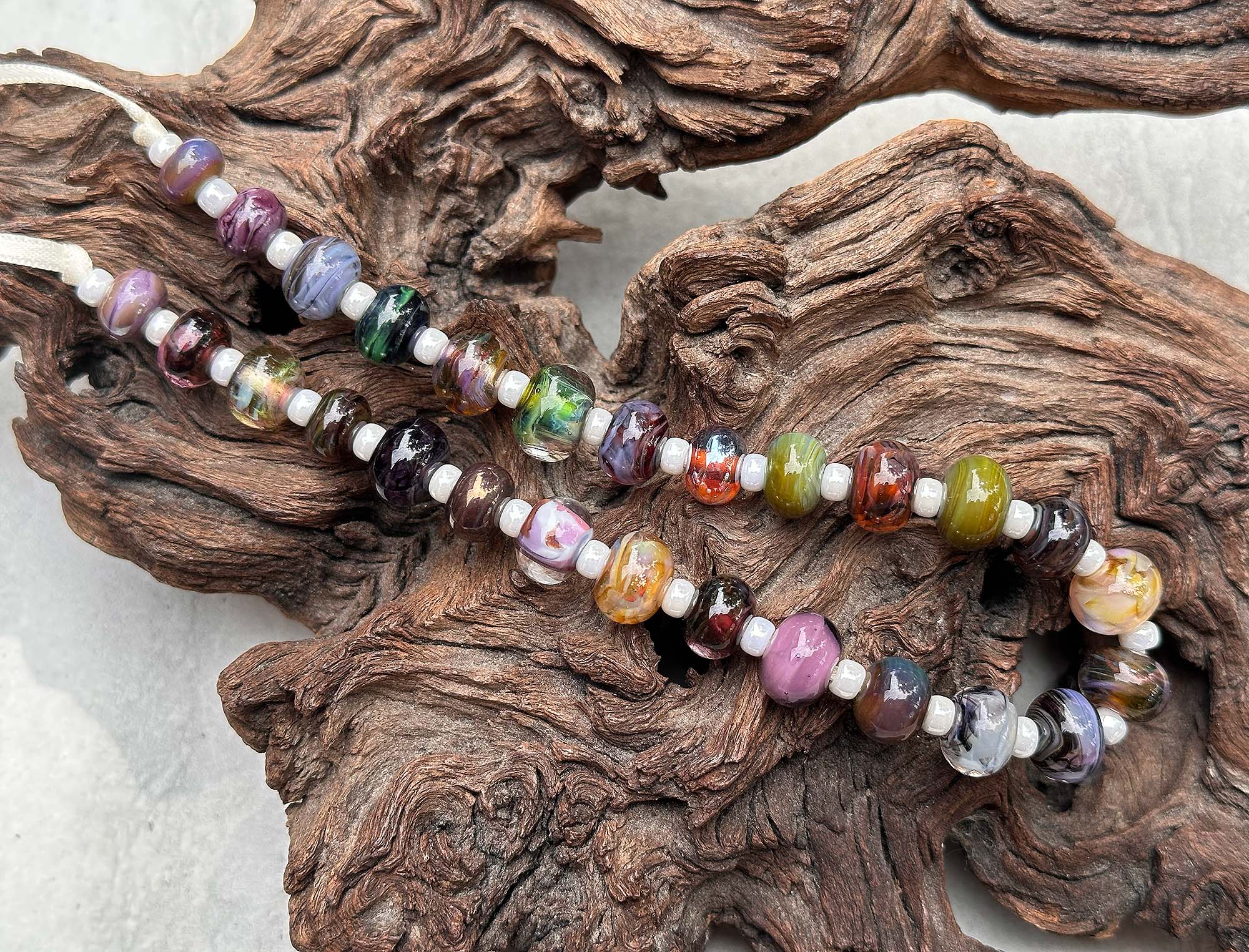27-Piece Multicolor Lampwork Glass Beads Set for Jewelry Making - Handmade SRA Orphan Beads DIY Bracelets, Necklaces & Craft Projects - Perfect for Gifts, Beading Kits & Artisan Creations