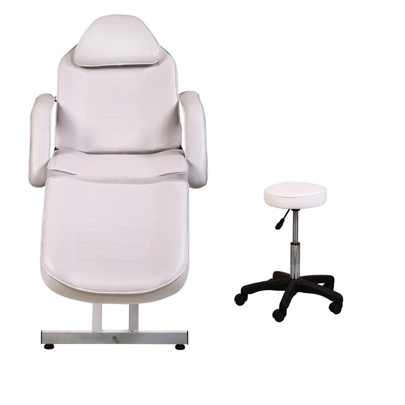 Professional Adjustable White Massage Bed - Hydraulic Facial Table, Tattoo Chair & Acupuncture Bed with PU Material | Perfect for Spa, Salon, Tattoo Studio & Home Use