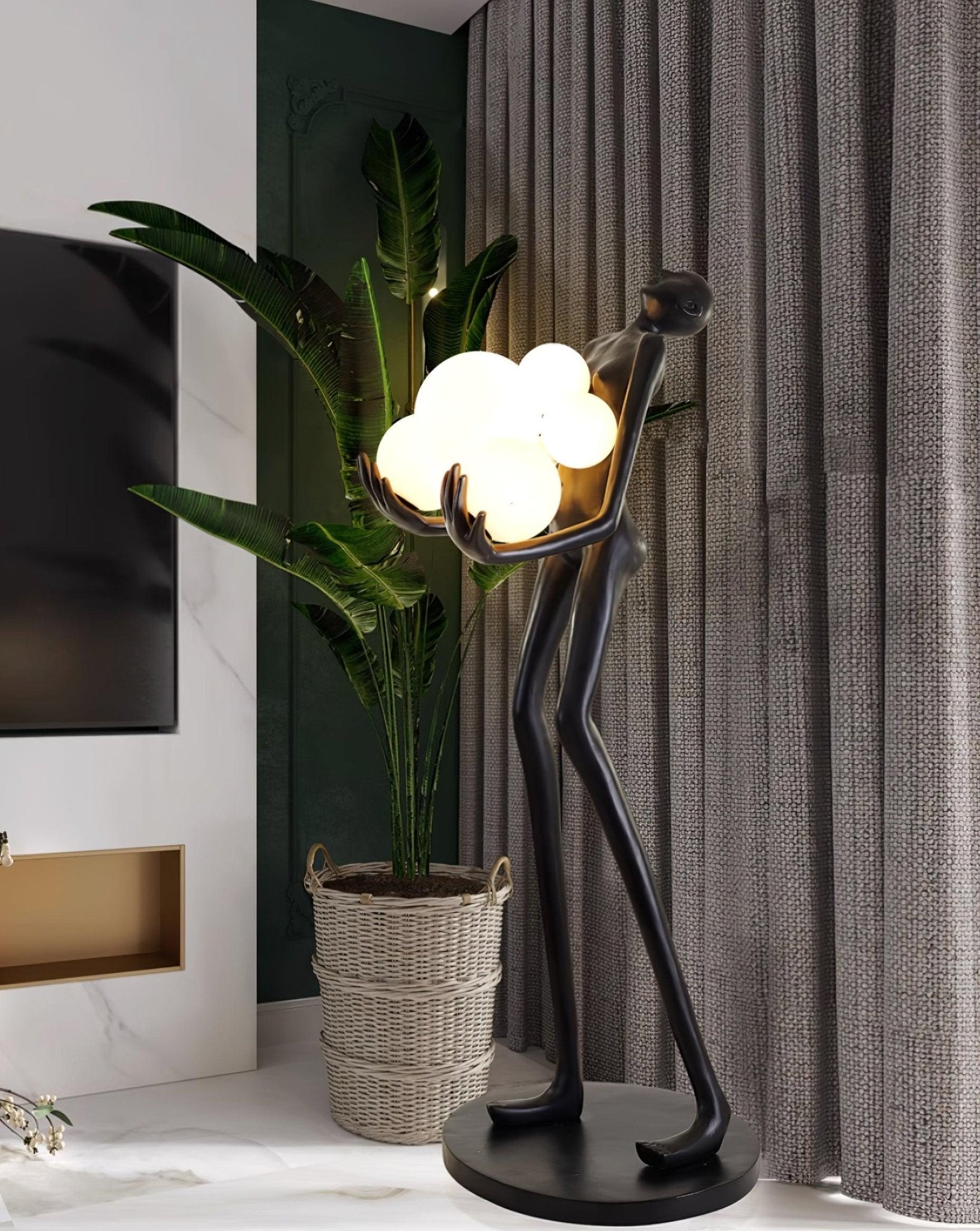 Modern Embrace Sculpture Floor Lamp - Elegant LED Standing Light for Living Room, Bedroom & Office - Dimmable Ambient Lighting for Home Decor & Relaxation