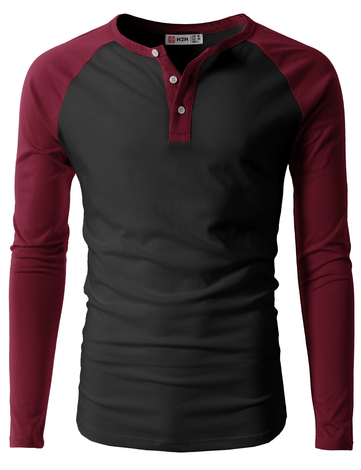 Men's Casual Slim Fit Henley T-Shirt - Raglan Long & 3/4 Sleeve Baseball Jersey Tee for Everyday Wear, Gym & Street Style