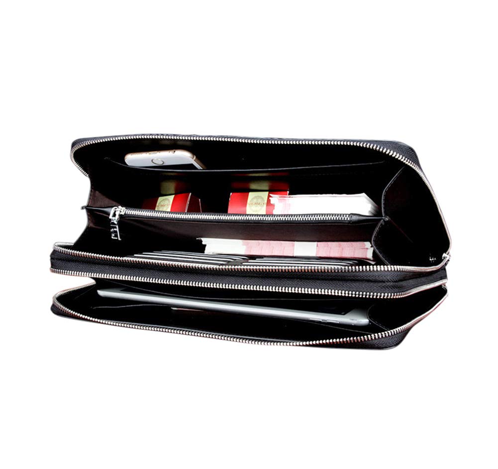 Men's Crocodile Pattern Leather Clutch Bag - Large Capacity Business Wallet Purse for Work, Travel & Evening Events