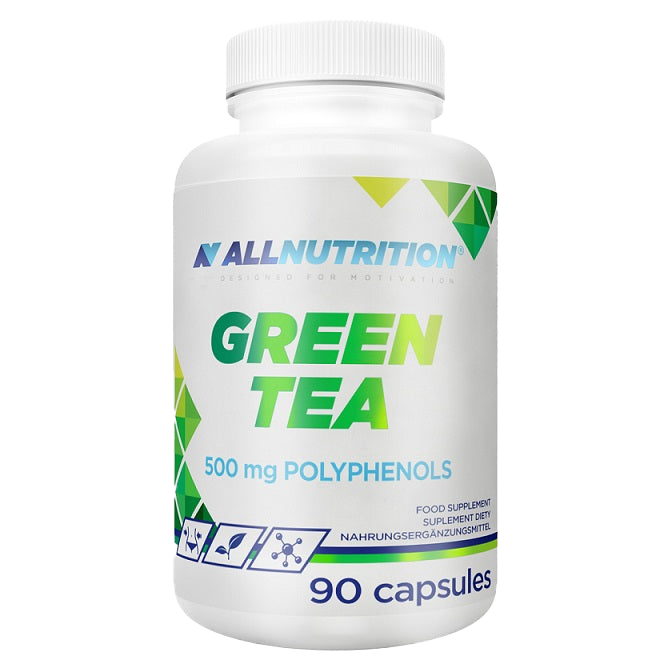 Allnutrition Green Tea Extract Capsules - 500mg Polyphenols, 90 Count | Antioxidant Support for Energy & Weight Management | Perfect for Daily Wellness & Detox Routine