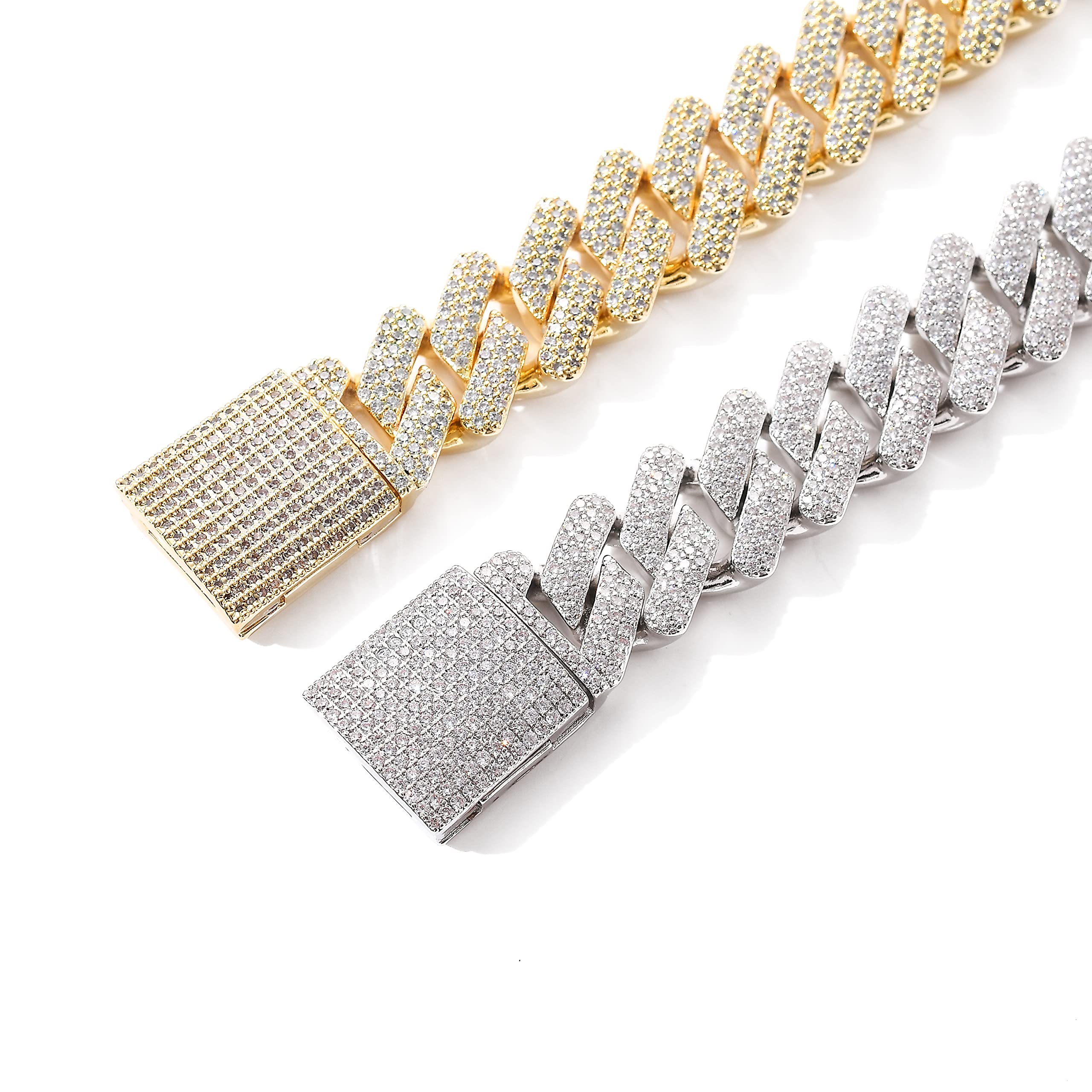 20mm LKV Gold Miami Cuban Link Chain for Men & Women - Iced Out Diamond Hip Hop Jewelry | Perfect for Parties, Gifts & Hip Hop Fashion
