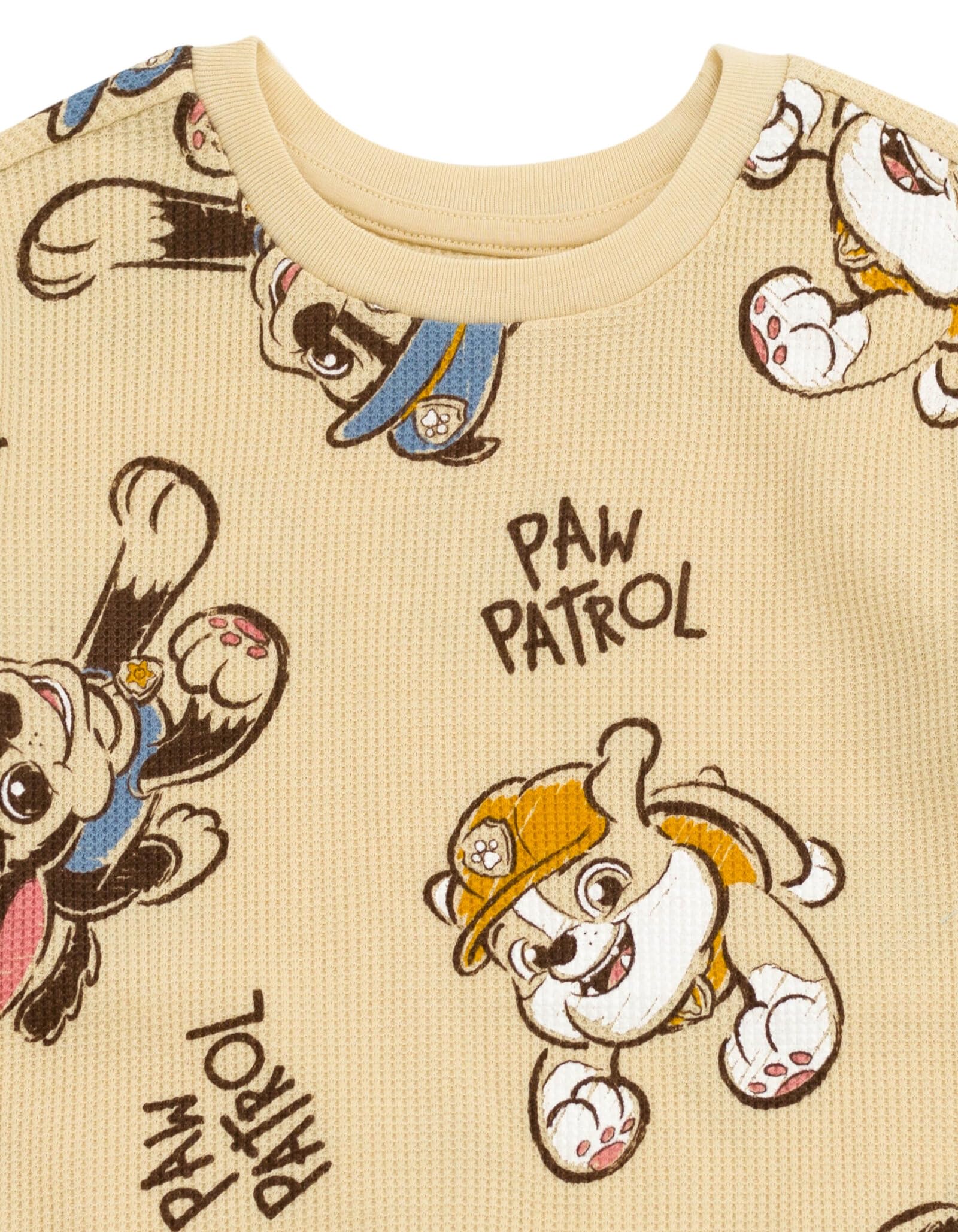 Paw Patrol Waffle Knit Pullover Sweatshirt & Jogger Pants Outfit Set for Newborn to Kids (0-3M-5T) - Cute Cartoon Character Matching Pajamas for Playtime & Bedtime
