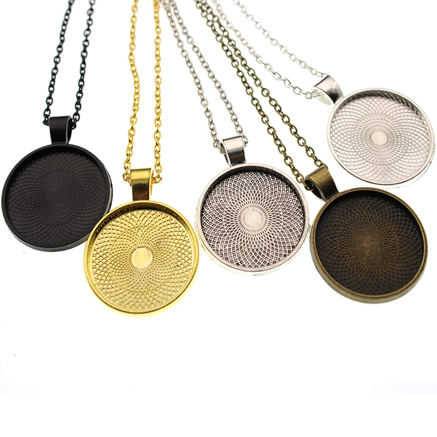 25pcs 25mm Round Bezel Pendant Trays - DIY Cabochon Blank Base for Jewelry Making, Crafting, and Photo Pendants - Perfect for Necklaces, Bracelets, and Earrings Accessories