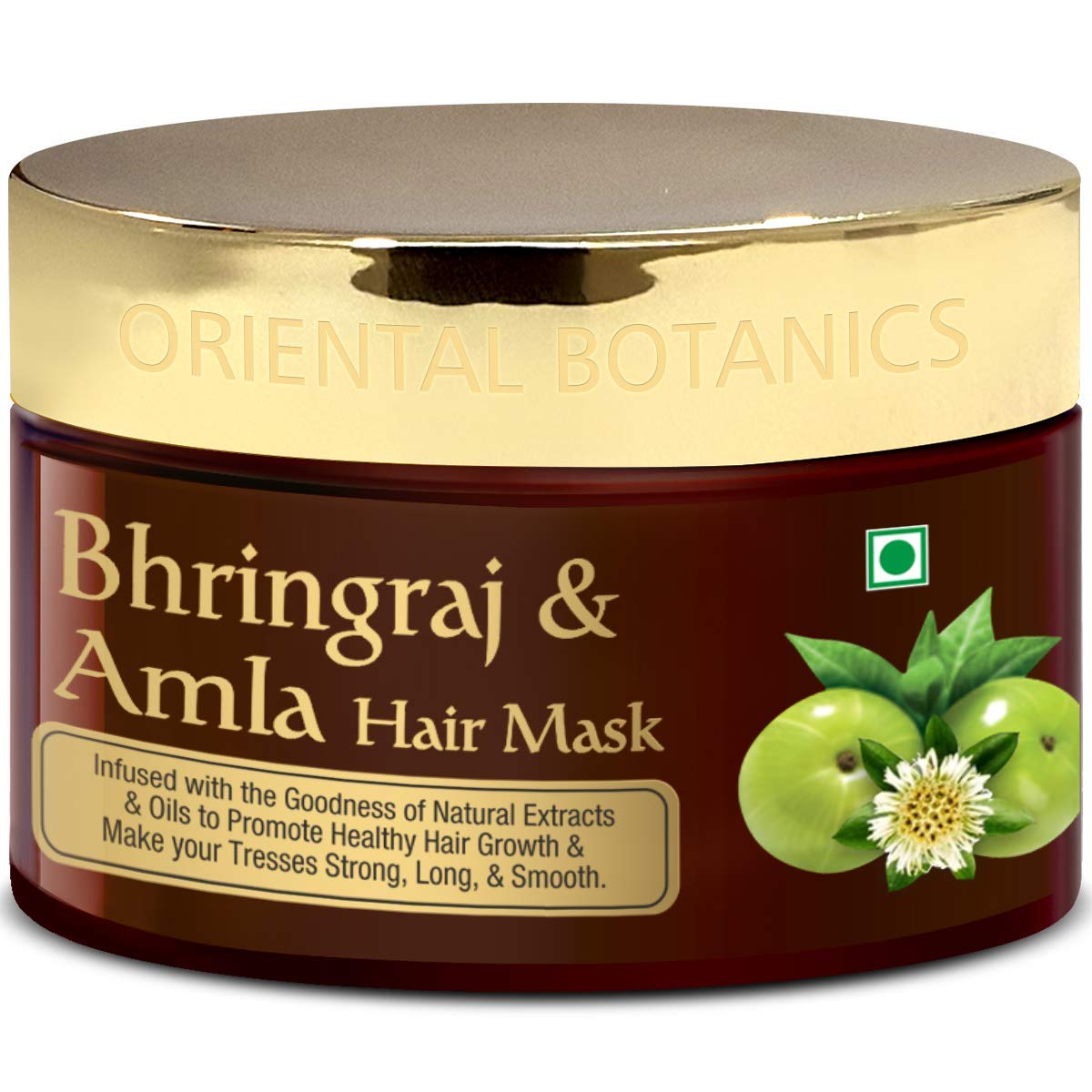 ZED Bhringraj & Amla Hair Mask - Sulfate & Paraben Free - Promotes Hair Growth, Strengthens & Smoothens Long Hair (200ml) - Perfect for Damaged, Dry & Frizzy Hair Care Routine