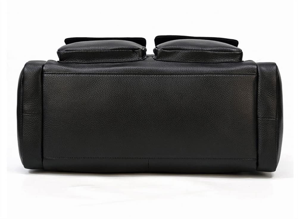 **Premium Waterproof Leather Travel Duffel Bag for Men - Large Gym & Overnight Duffle Bag with Carry Handle - Ideal for Business Trips, Workouts & Weekend Getaways (Black)**