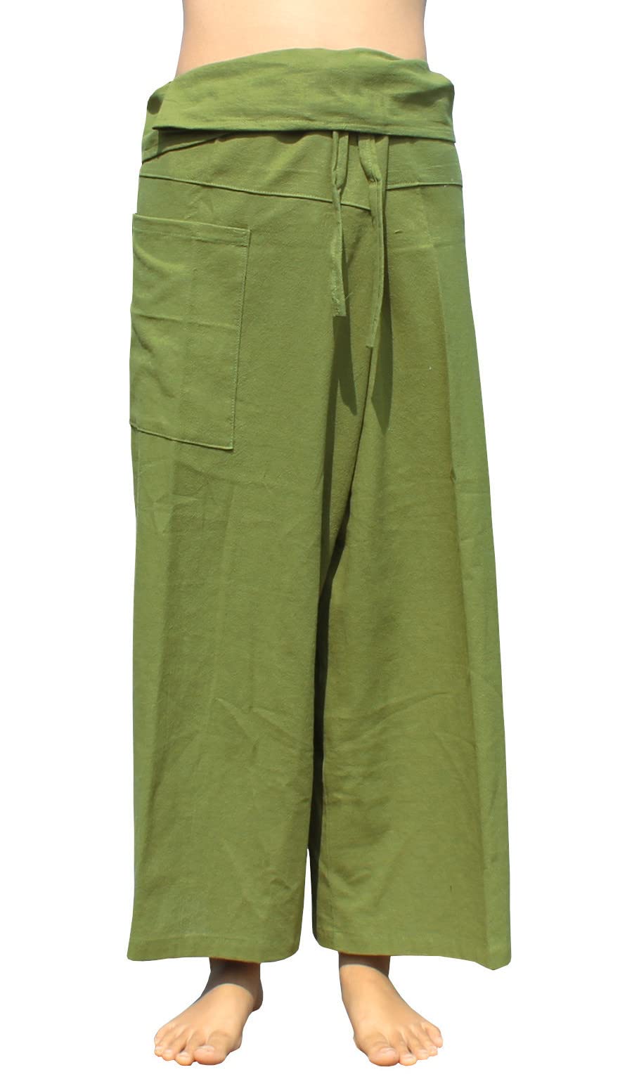 RaanPahMuang Thai Fisherman Pants for Men & Women - 100% Cotton Loose Yoga Harem Pants | Unisex Pirate & Kimono Style Pants | Perfect for Yoga, Meditation, Beach & Casual Wear