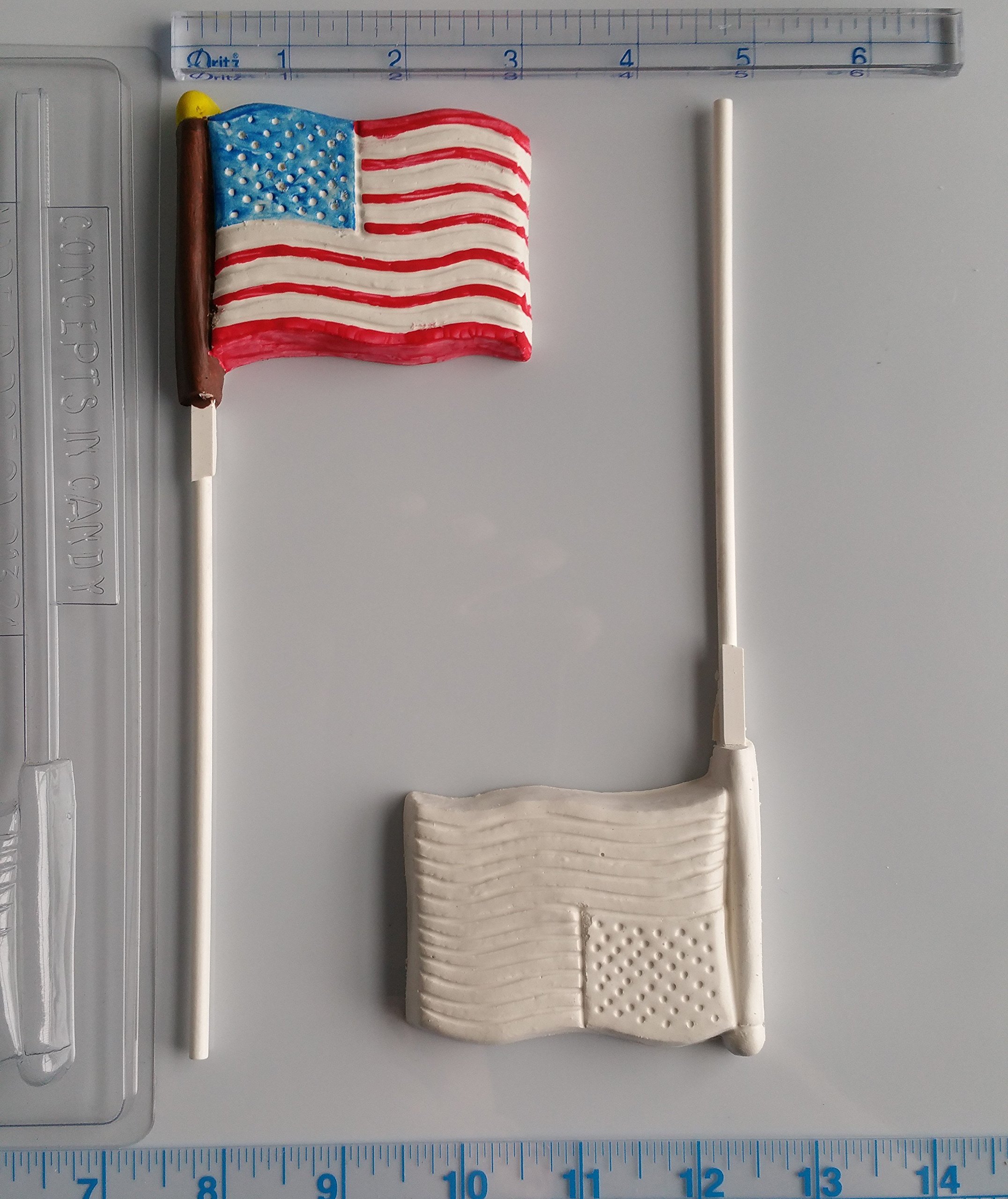 American Flag Lollipop Candy Mold AO270 - Patriotic DIY Hard Candy Making Kit for 4th of July, Memorial Day & Independence Day Celebrations