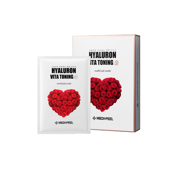 Medi Peel Hyaluron Vita Toning Ampoule Sheet Mask - Hydrating & Brightening Facial Mask for Glowing Skin | Perfect for Daily Skincare & Spa Night