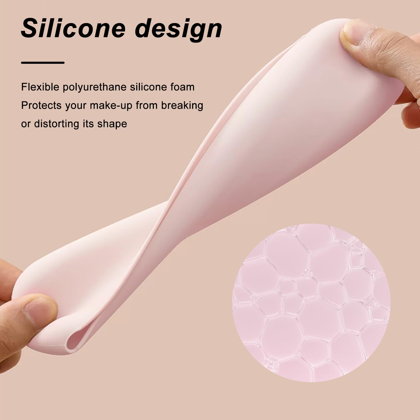 2 Pcs Silicone Travel Makeup Brush Holder Bag - Large Magnetic Cosmetic Organizer Case for Makeup Brushes & Face Tools, Soft Portable Makeup Brush Storage for Travel, Home & Salon Use