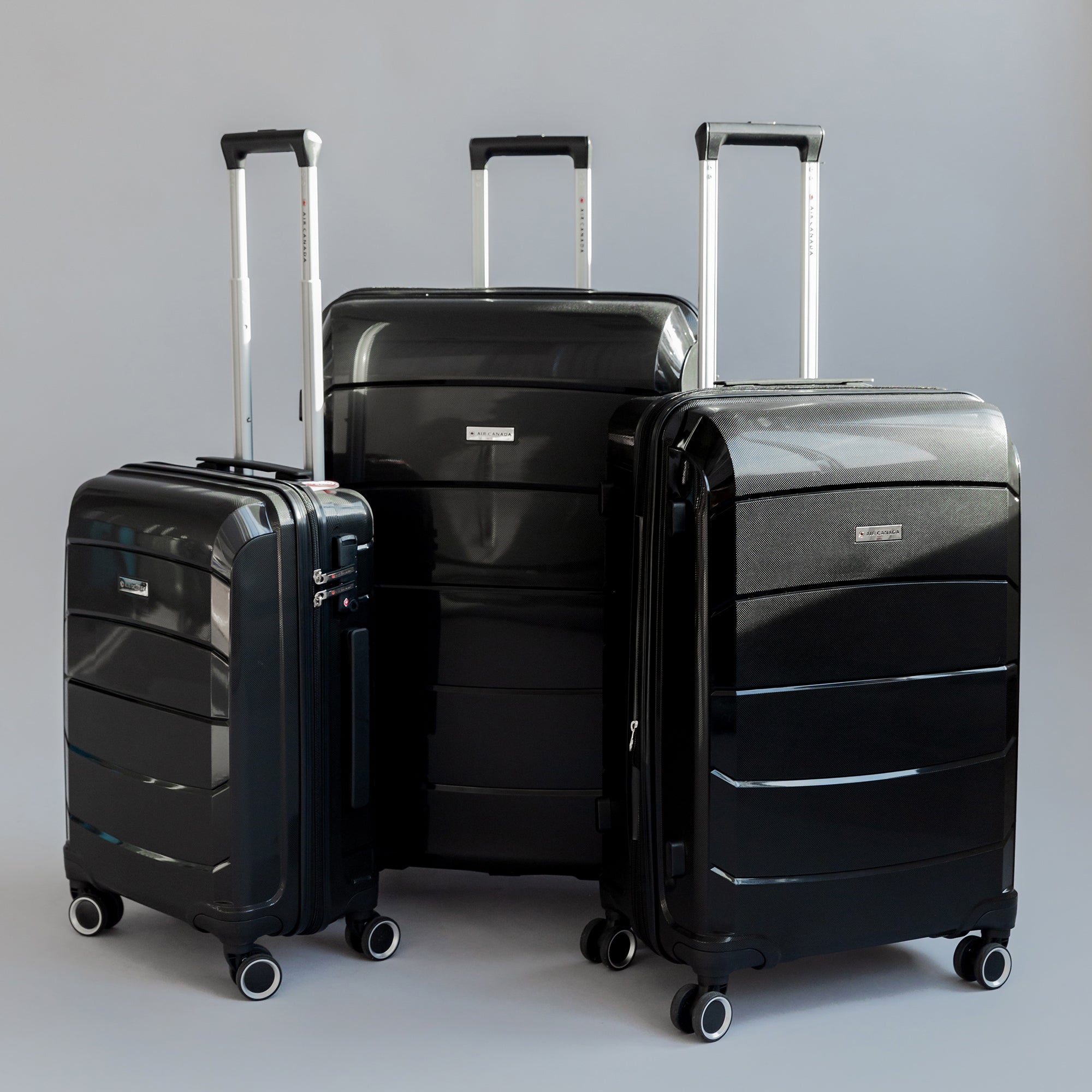 Air Canada Optimum Hardside 3-Piece Luggage Set - Durable Spinner Suitcase for Travel, Carry-On & Checked Bags - Perfect for Business Trips, Vacations & Family Travel
