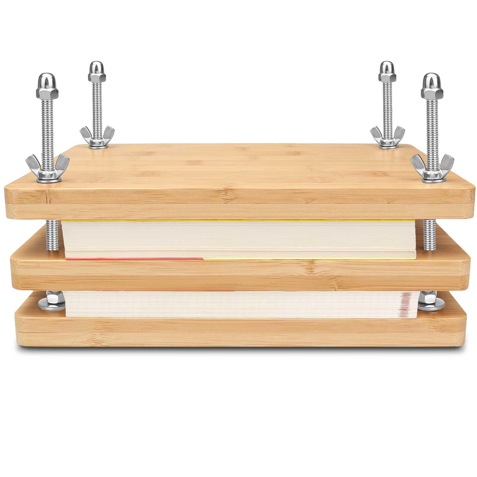 FOWSRHRG Wooden Book Press Kit - 11.6 x 8 Inch Bamboo Bookbinding Press Machine for Printing, DIY Crafts & Flower Pressing - Perfect for Bookbinding, Office Use, Paper Crafts, Notebook Making & Botanical Projects