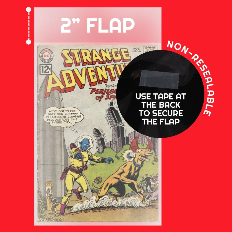 Silver Age Comic Book Bags - 2MIL Acid-Free Comic Protector Sleeves for Collectible Storage & Preservation | Perfect for Comic Book Collectors & Long-Term Archiving