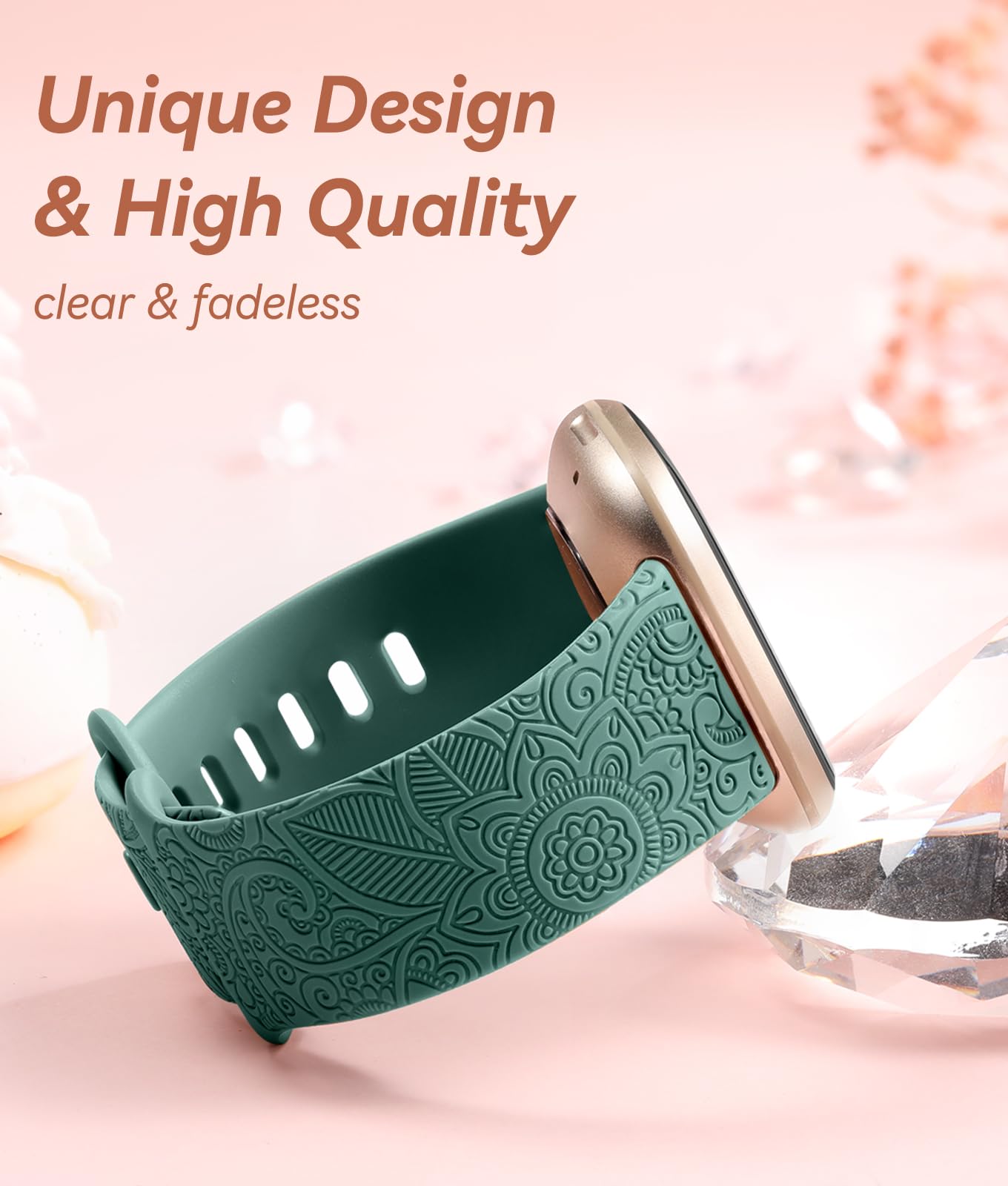 Odbeai Replacement Bands Compatible with Fitbit Versa 4/Versa 3/Sense 2/Sense - Soft Floral Boho Strap for Women, Cute Fancy Watch Accessories | Perfect for Workouts, Yoga, and Everyday Fashion Wear