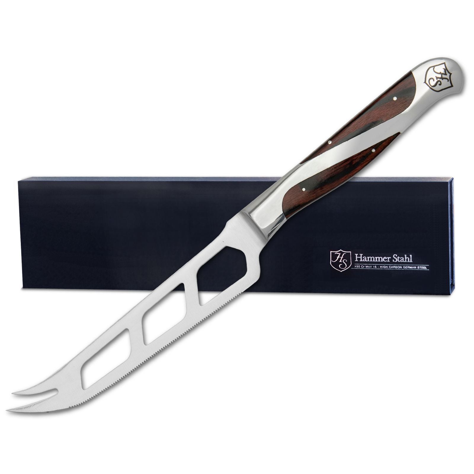 Hammer Stahl 5-Piece Cheese Knife Set - Stainless Steel Cheese Slicer & Knives for Hard & Soft Cheeses - Perfect for Charcuterie Boards, Wine Pairings & Entertaining