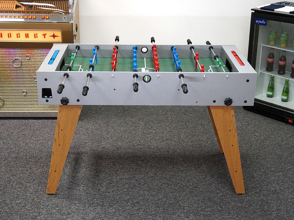 Total Football Table Olympico Red & Blue - Folding Foosball Table with 13mm Telescopic Poles, 1.2m Length for Easy Storage | Perfect for Game Rooms, Basements & Indoor Sports Fun