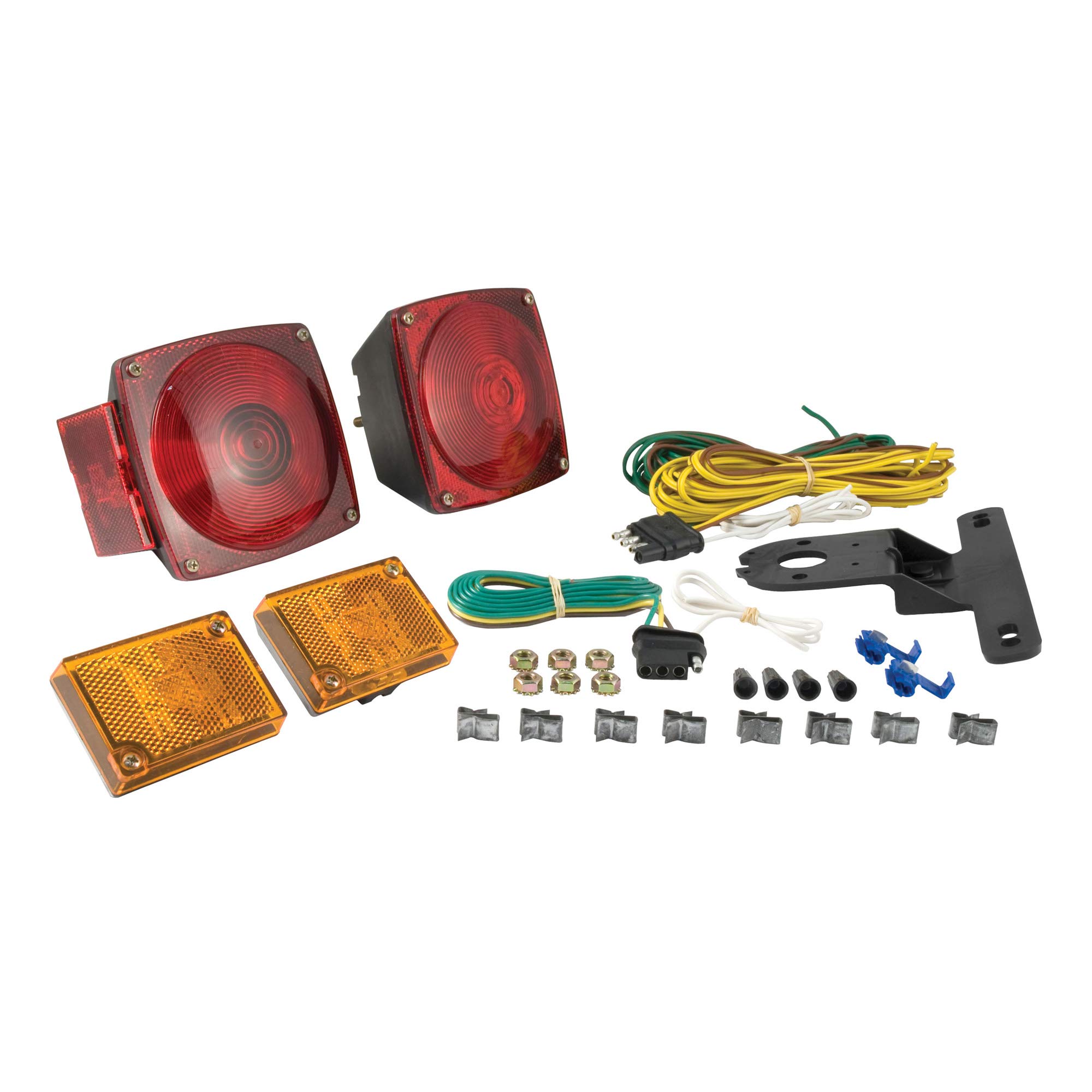 CURT 53540 Replacement Trailer Light Kit with Combination Lamps & Side Markers - Complete Wiring Included for Easy Installation | Perfect for Boat Trailers, Utility Trailers & RV Lighting