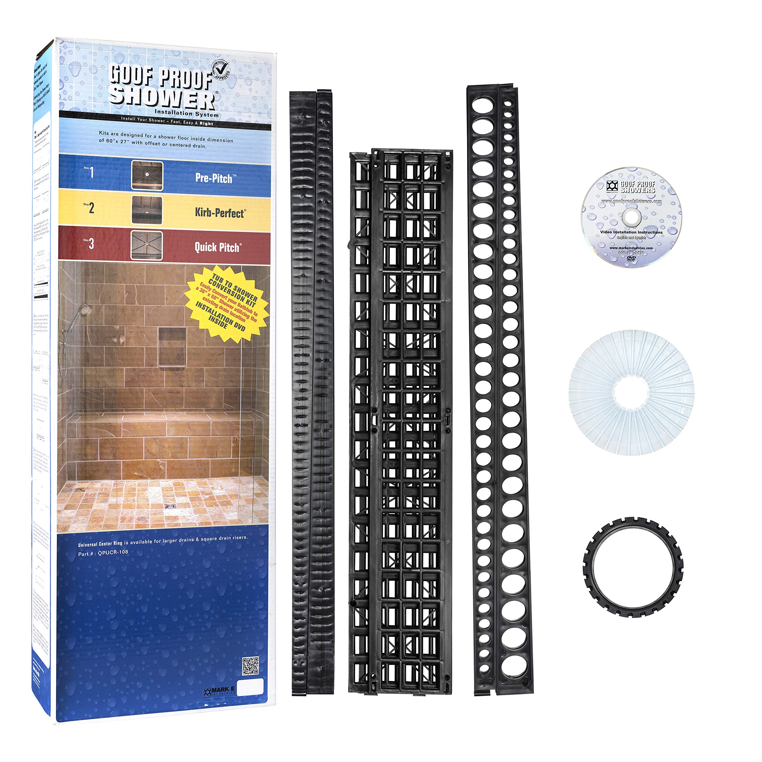 Standard Shower Kit With Pan Liner (SSK-501 DELUXE) - Waterproof Bathroom Installation for DIY & Professional Use - Perfect for Bathroom Remodeling & Leak Prevention by Mark E Industries