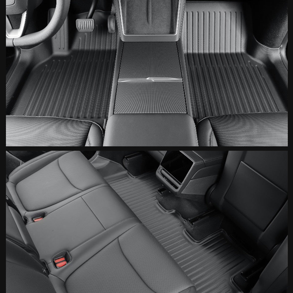 2025+ Tesla Model Y Juniper All-Weather Floor Mats - Custom Fit, Full Coverage Protection for Rain, Snow & Mud | Perfect for Daily Commute, Road Trips & Outdoor Adventures