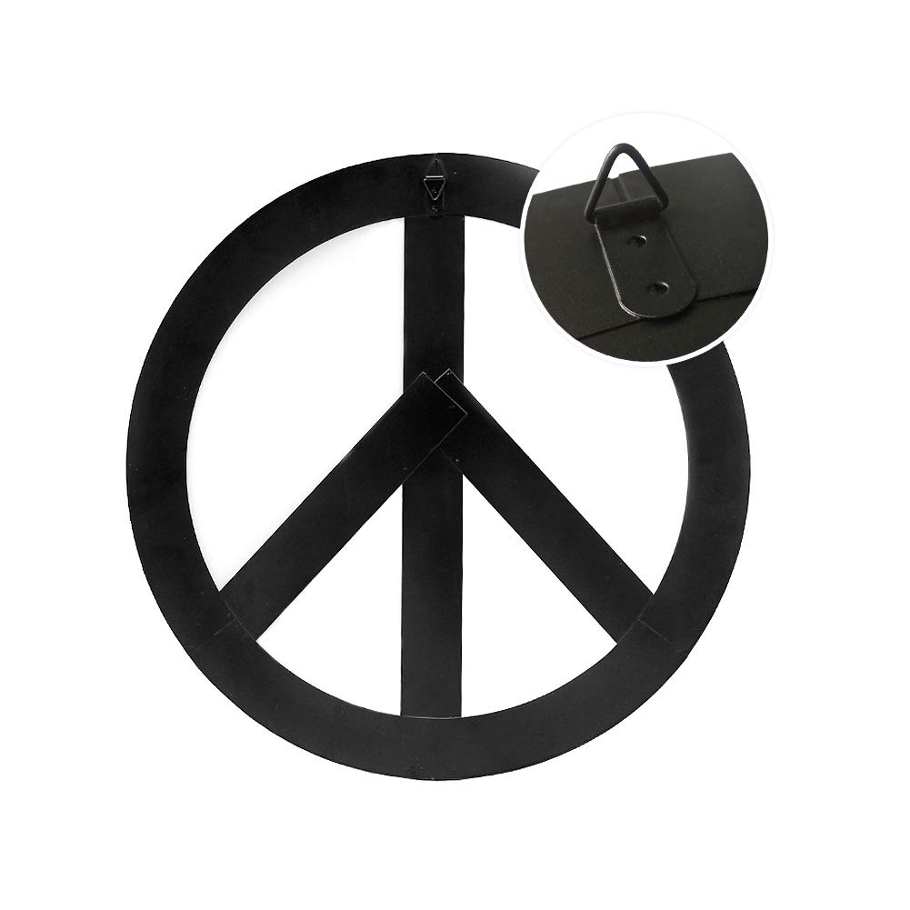 Rustic Metal Peace Sign Wall Decor - 12in, Red for Home & Outdoor