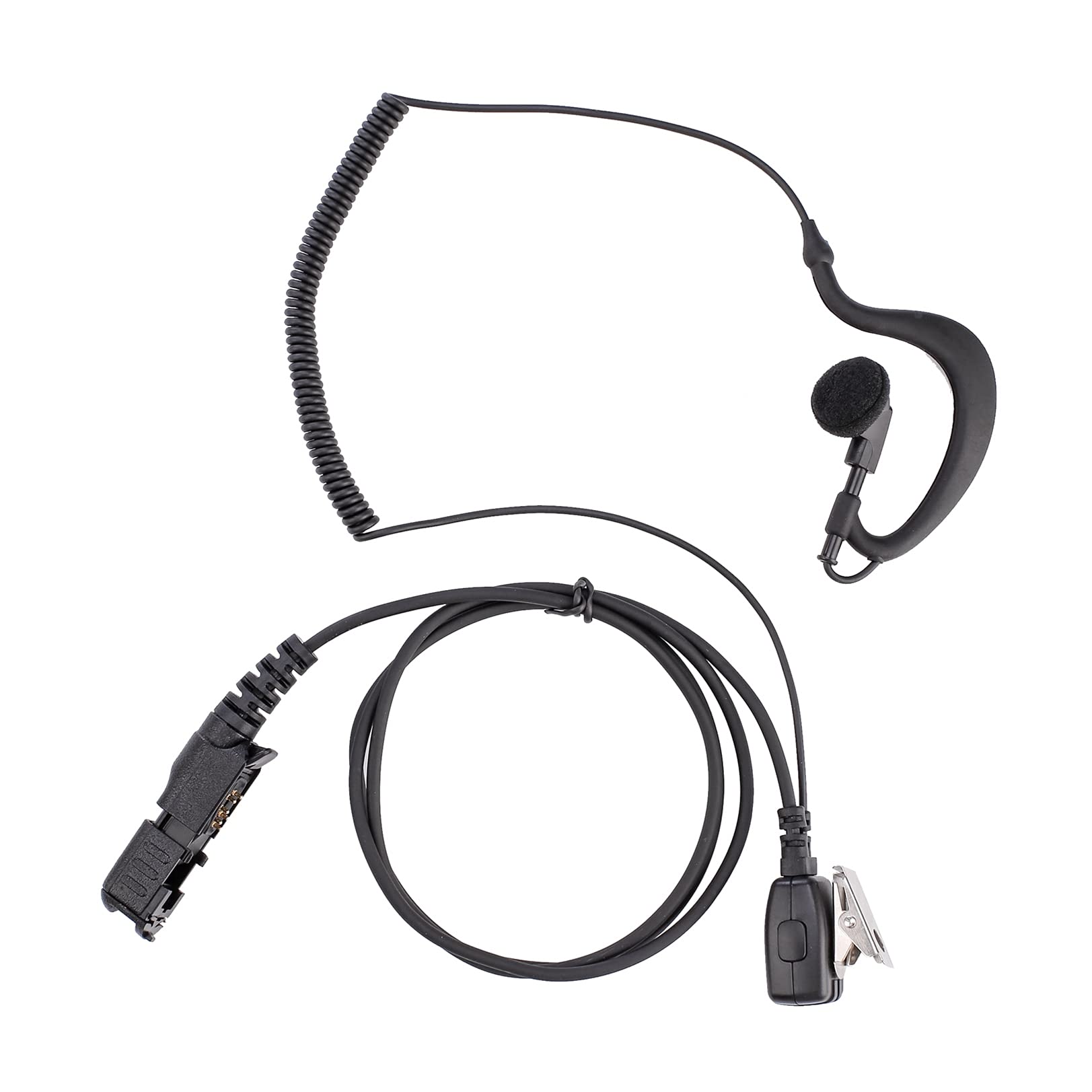XPR 3500e XPR3300e Extendable Single-Wire Earpiece Headset with PTT Mic - Compatible with Motorola XPR3500 XPR3300 Two-Way Radios - Ideal for Security, Construction & Event Staff Communication