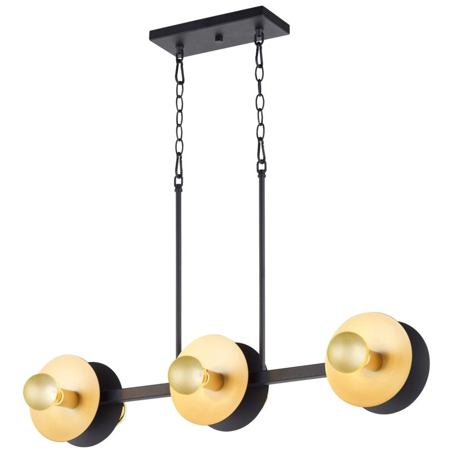 Cyan Design 10979 Artemis Chandelier - Noir & Gold Leaf Small Modern Ceiling Light Fixture for Dining Room, Bedroom, or Entryway