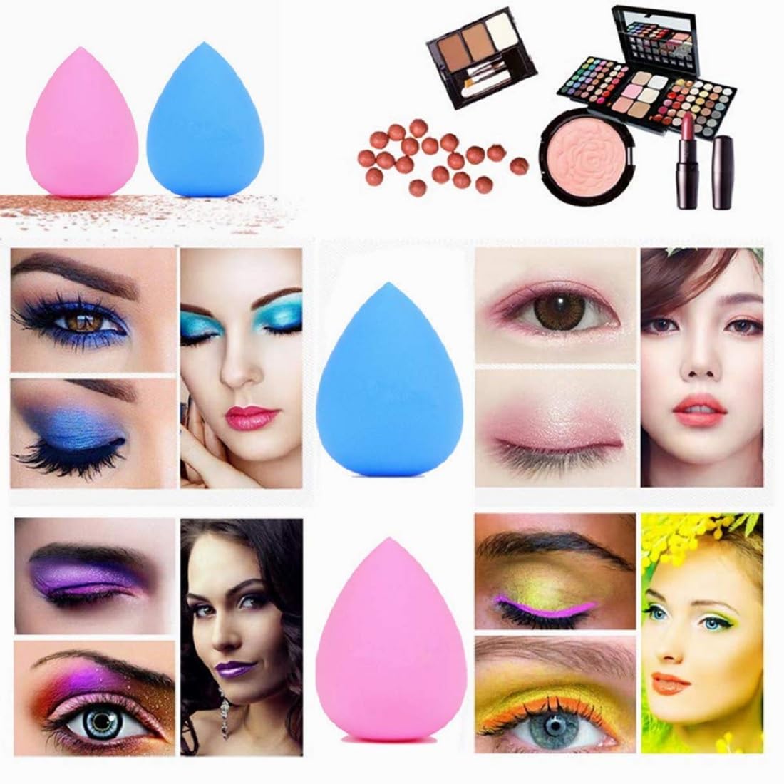 3Pcs Finger Powder Puff & Makeup Sponge Set - Soft Blender for Flawless Makeup Application