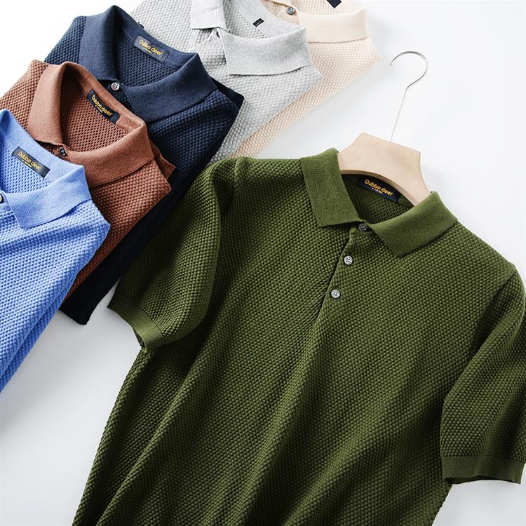 Men's Business Knit Polo Short Sleeve Shirt - Comfortable Office & Casual Wear for Professionals