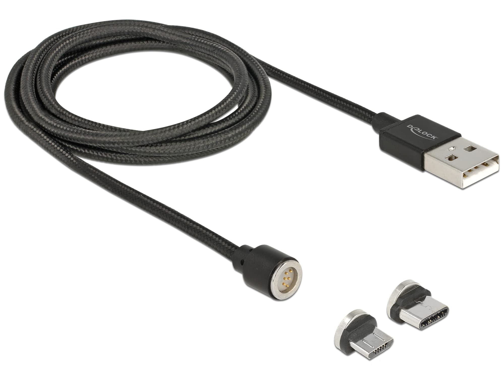 Premium Magnetic USB Data & Charging Cable Set - Fast Charging & Sync for Micro USB/Type-C Devices (1m, Black) | Perfect for Smartphones, Tablets & Power Banks at Home, Office & Travel